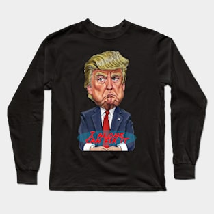 Donald Trump Cartoon with Phrase "I Alone Can Fix It." Long Sleeve T-Shirt